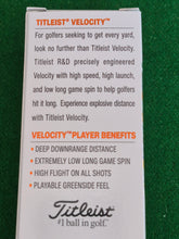 Load image into Gallery viewer, New Titleist Velocity Golf Balls - 3 balls per Sleeve - Brand New
